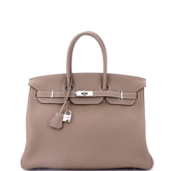 Hermes Birkin Handbag Grey Togo With #186476H17B - Picture 1 of 9